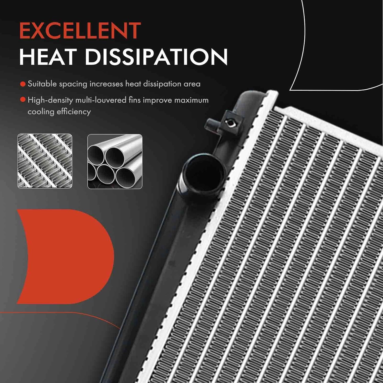 A-Premium Engine Coolant Radiator with Transmission Oil Cooler Compatible with Toyota Avalon 2000-2004 V6 3.0L Automatic Transmission, Replace# 164000A170