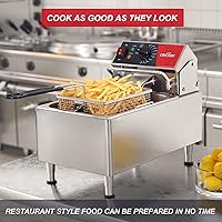 Vista 3 de CROSSON Freidora eléctrica de 13 libras con certificación ETL con cesta sólida de fácil montaje, contenedor de aceite extraíble para uso doméstico