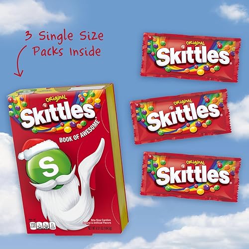 Miniatura 5 de SKITTLES Caja de regalo de dulces navideños masticables original del libro de impresionantes, caja de 6.51 onzas