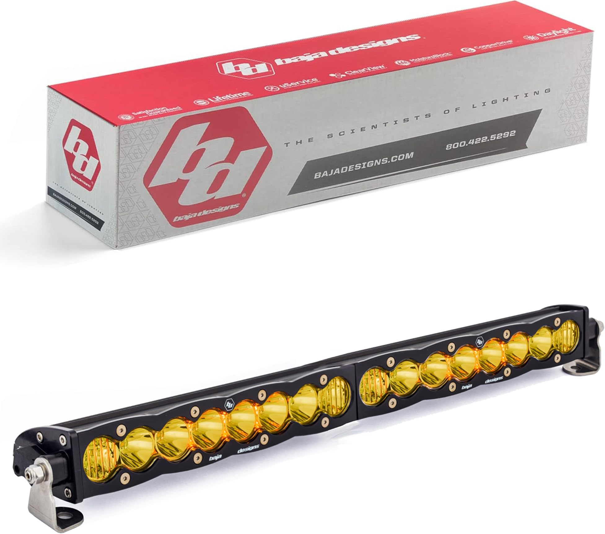 20 Inch Led Light Bar Single Amber Straight Driving Combo Pattern S8 Series