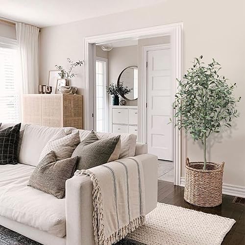 Miniatura 5 de Olivos artificiales de 5 pies, olivo artificial para interiores, para oficina, decoración del hogar, plantas falsas altas de interior con tronco