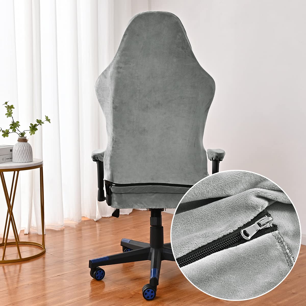 Lukery Coprisedia Ufficio Elasticizzato Coprisedie Gaming in Jacquard Tinta Unita Impermeabile Fodere Coprisedia Girevole Lavabile, Coprisedia da Computer per Sedia da Ufficio (L,Rosso Bordeaux
