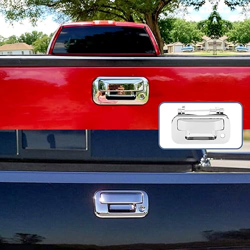 Miniatura 7 de Manija de puerta trasera cromada, con orificio para llave, compatible con Ford F150 F250 F350 F450 F550 Super Duty Explorer Lobo 2004-2016, Lincoln