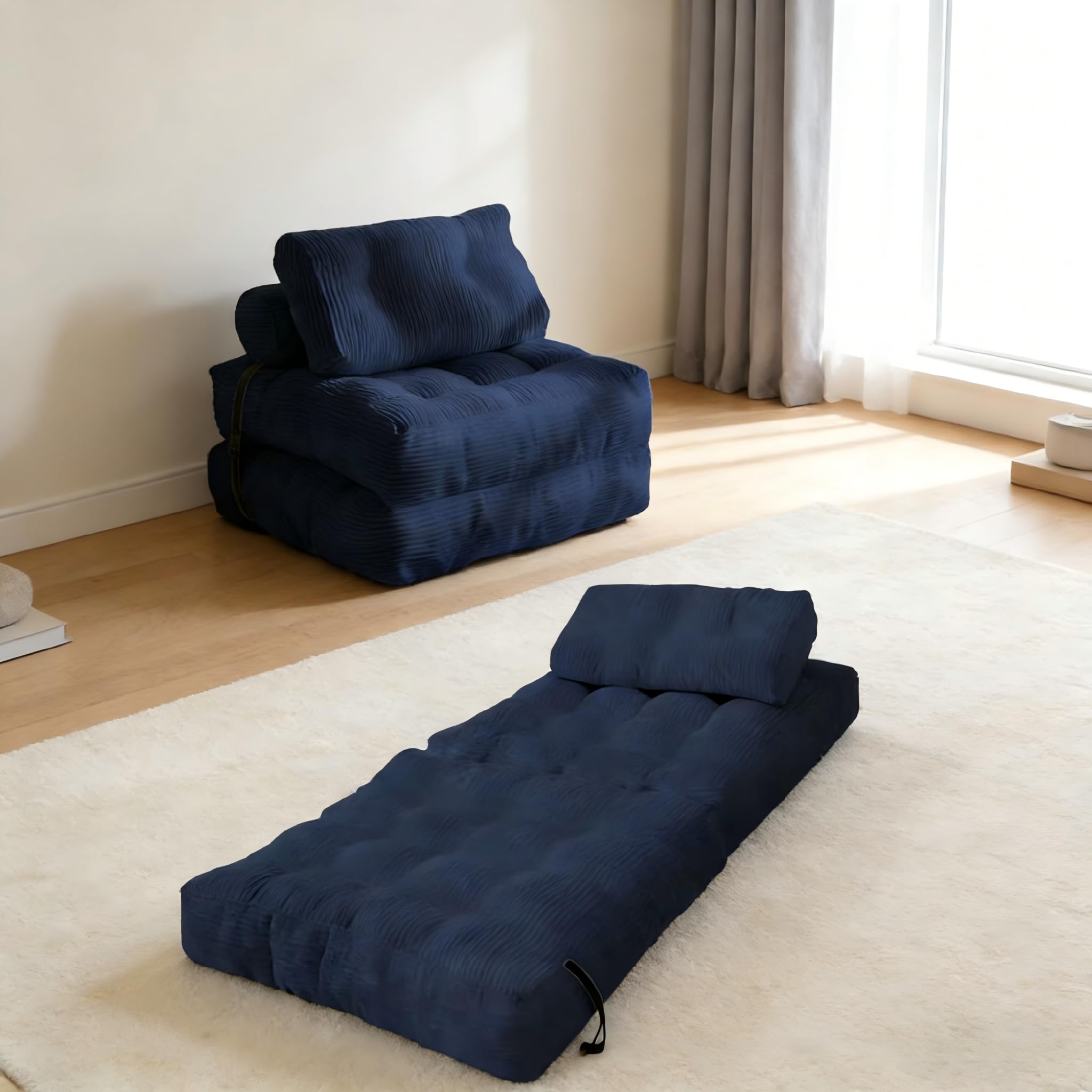 Convertible Sofa Bed Folding Sofa Bed Sleeper Chair Couch Beds Floor Beds with Pillow and Back Support Small