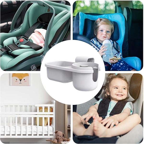 Getränkehalter Autositz - ABS Universal Auslaufsicher Becherhalter Auto Kinder - Becherhalter Einfach Zu Befestigen Passend Für Die Meisten Autositze(Black) - 5