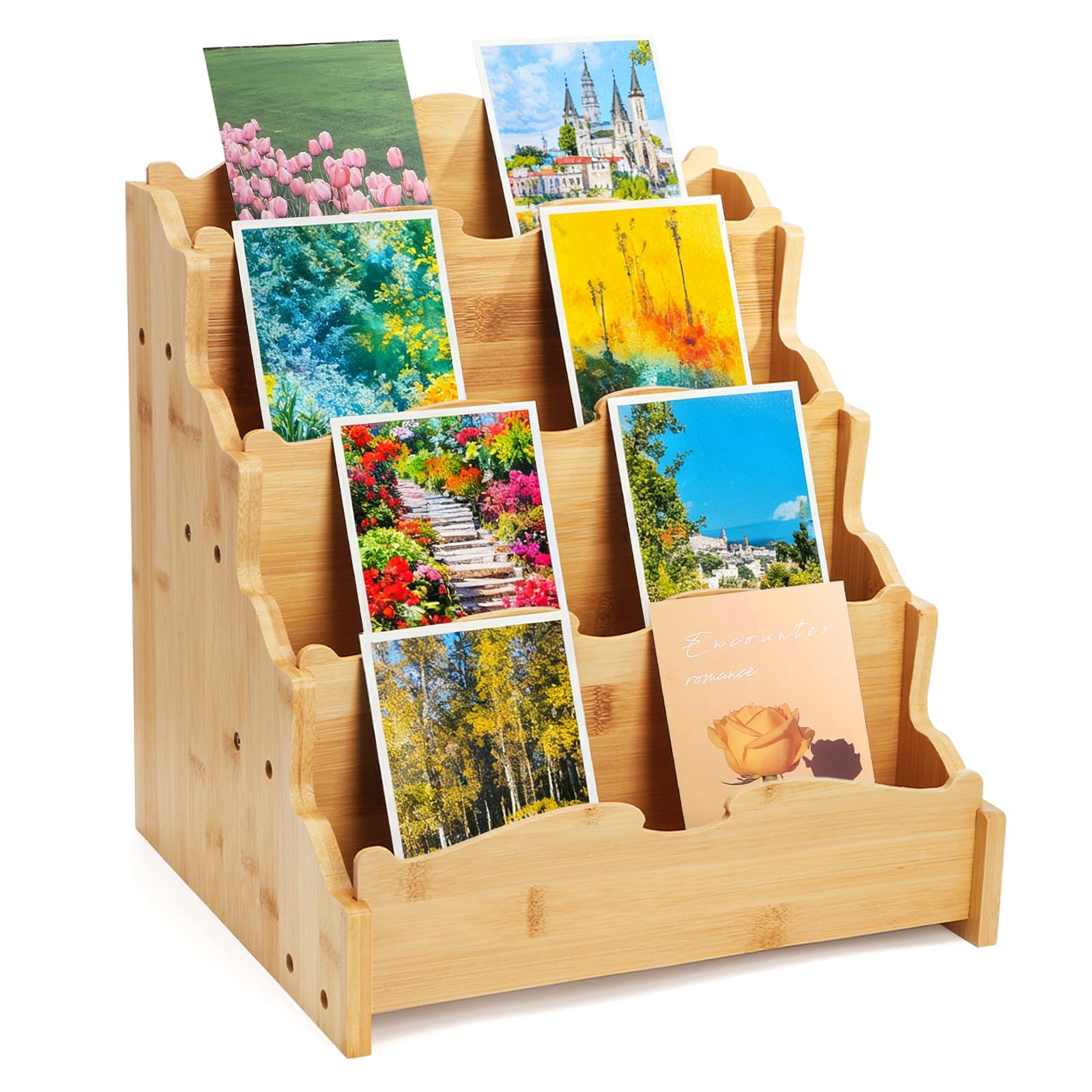Support de cartes postales en bambou pour sublimer vos expositions artisanales