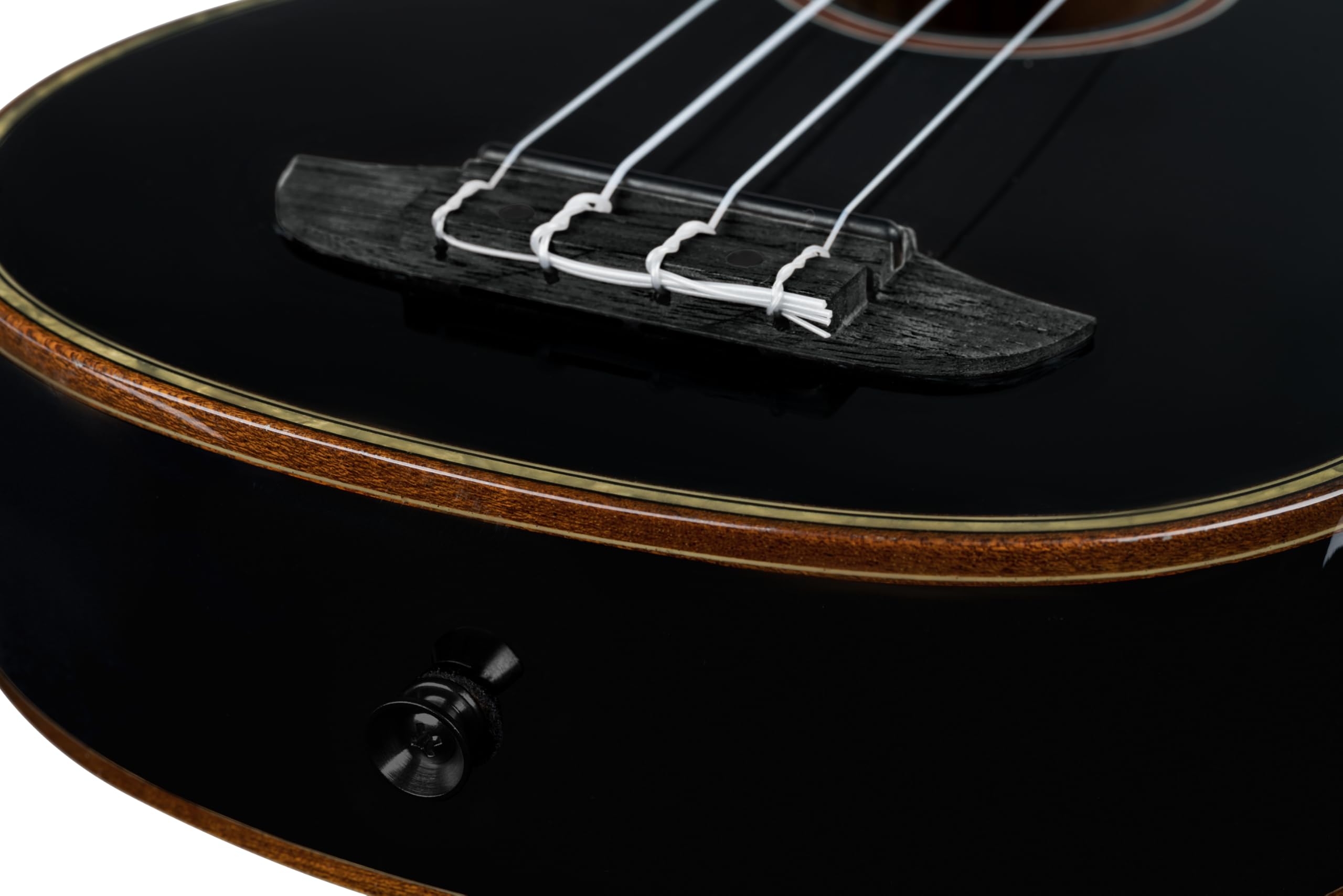 Ortega Guitars Ukulele Soprano Acustico – Onyx Series – Gig Bag Inclusa – Abete Rosso / Mogano, Black (RUOX-SO)