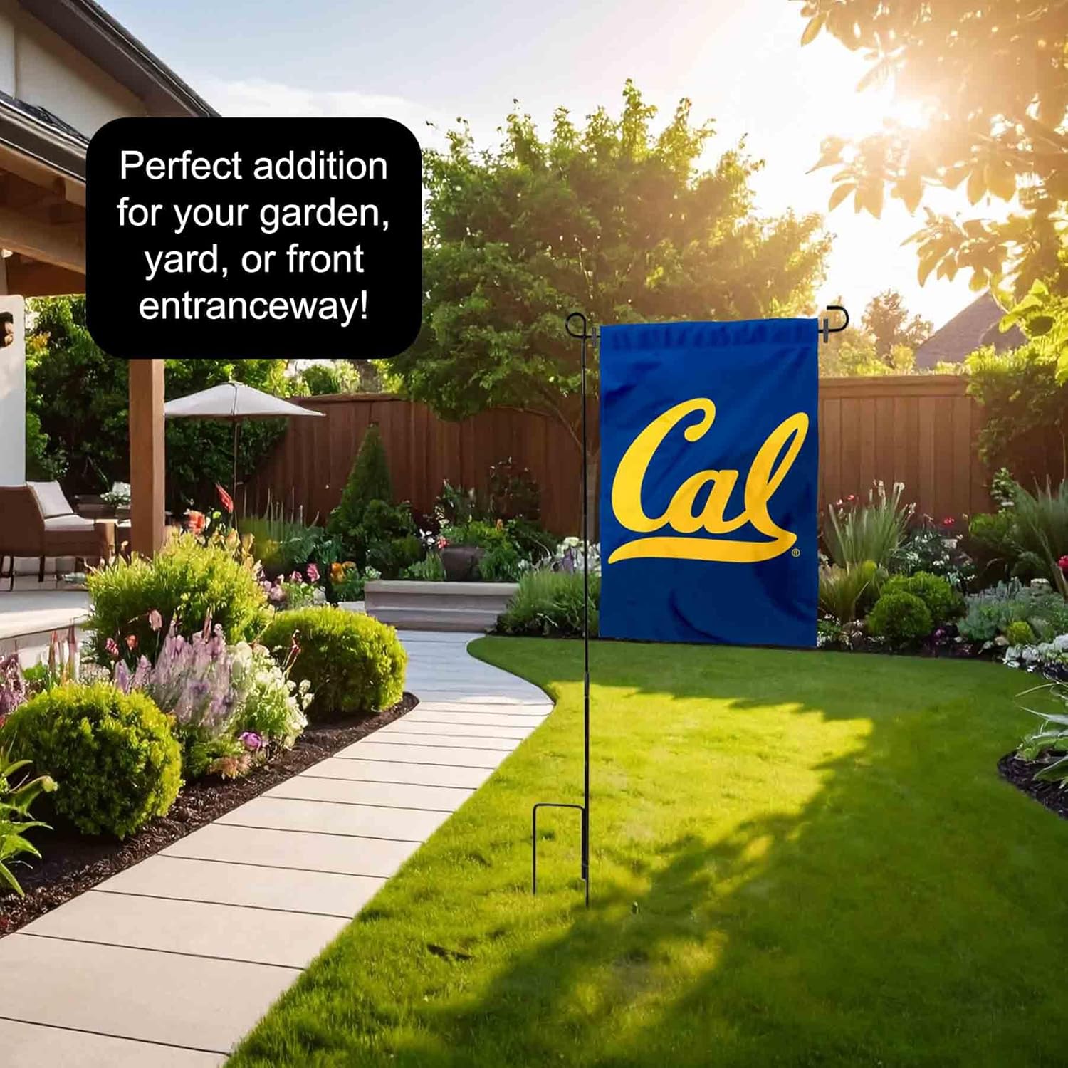 College Flags & Banners Co. Cal Berkeley Garden Flag and Flag Stand Pole Holder Set