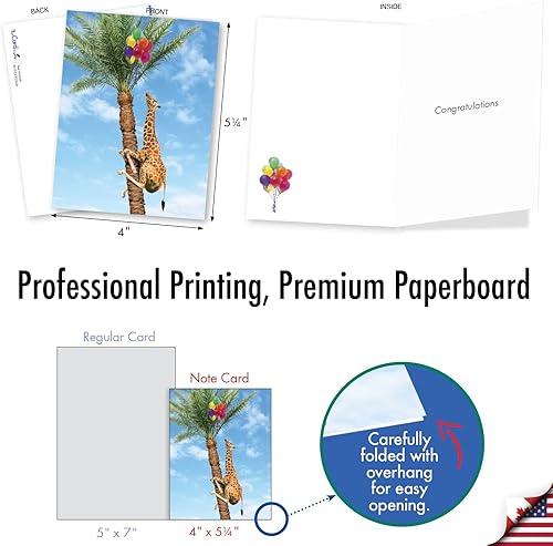 Miniatura 6 de The Best Card Company Juego de 20 tarjetas de felicitación surtidas de 4 x 5.12 pulgadas con sobres (10 diseños, 2 de cada uno) animales de árbol