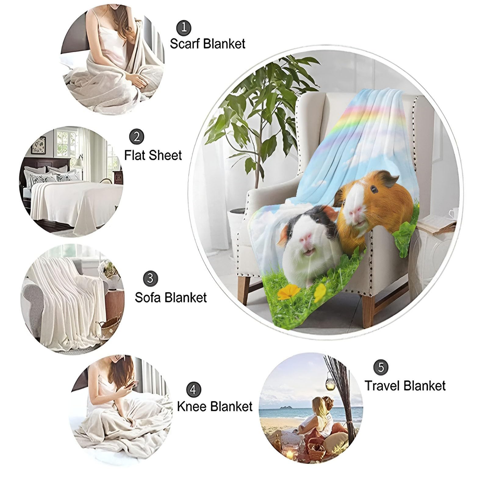 Animales Lindos Cielo Manta Ligera súper Suave y acogedora para la Cama Vistoso Mantas mullidas para sofá Cama sofá y Viajes 200 x 200 cm Manta cálida de Lujo para niños y Adultos