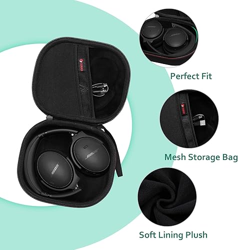 Miniatura 42 de XANAD Funda rígida para auriculares inalámbricos Bose QuietComfort, QC Ultra, QC 45, QC 35, QC45 SE, QC SE con cancelación de ruido, Soundcore H30i