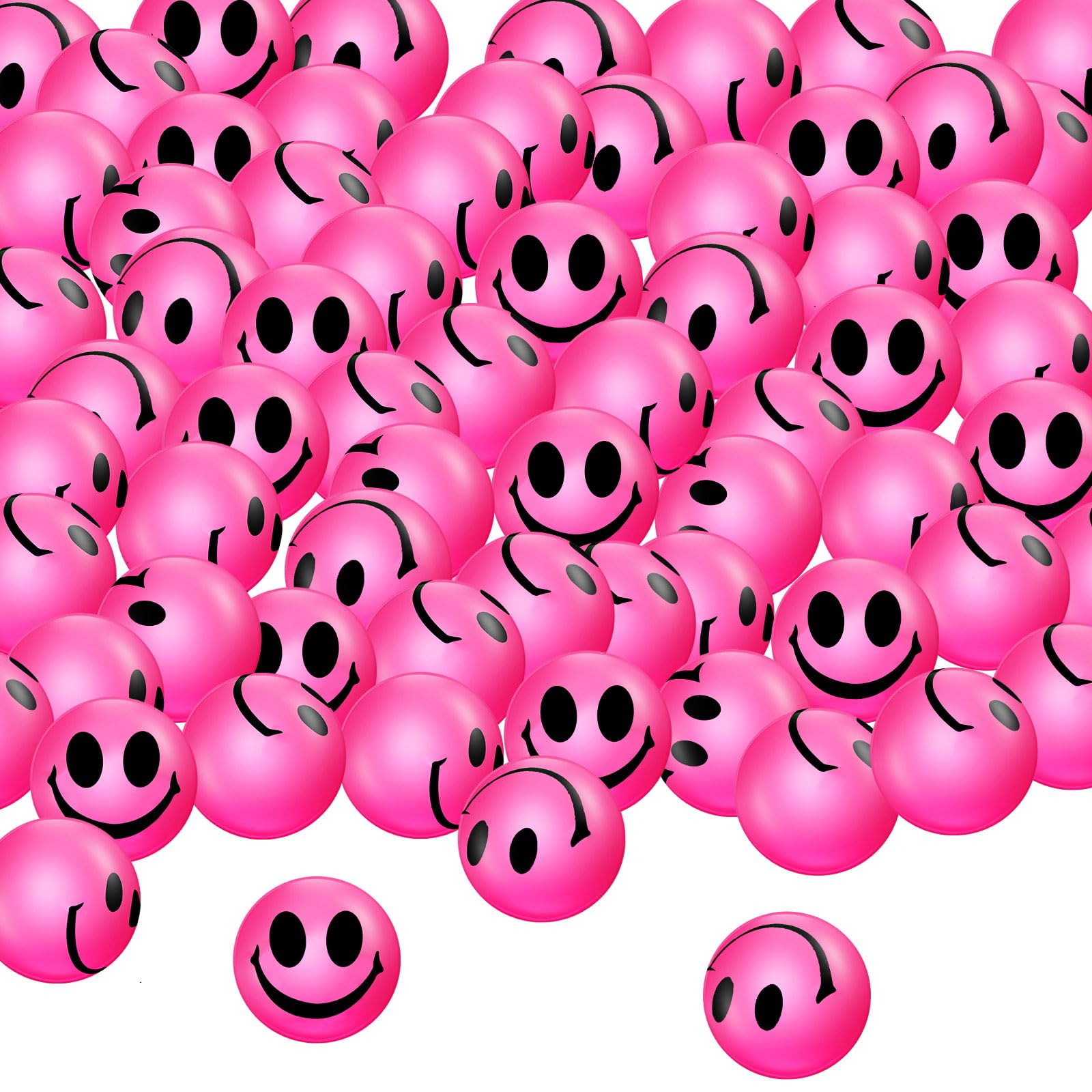 Deekin 300 Pcs 1 Inch Bouncy Balls Bulk Glow in The Dark Smile Face Bouncy Ball for Kids Party Favor Halloween Rubber High Bouncing Balls Birthday Gift Game Prize Vending Machine Filler