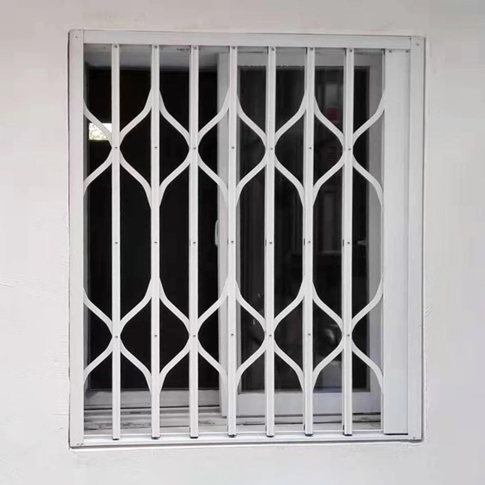 Protectores de ventana plegables para niños y mascotas, rejilla con cerradura, barras antirrobo, red de seguridad extra ancha