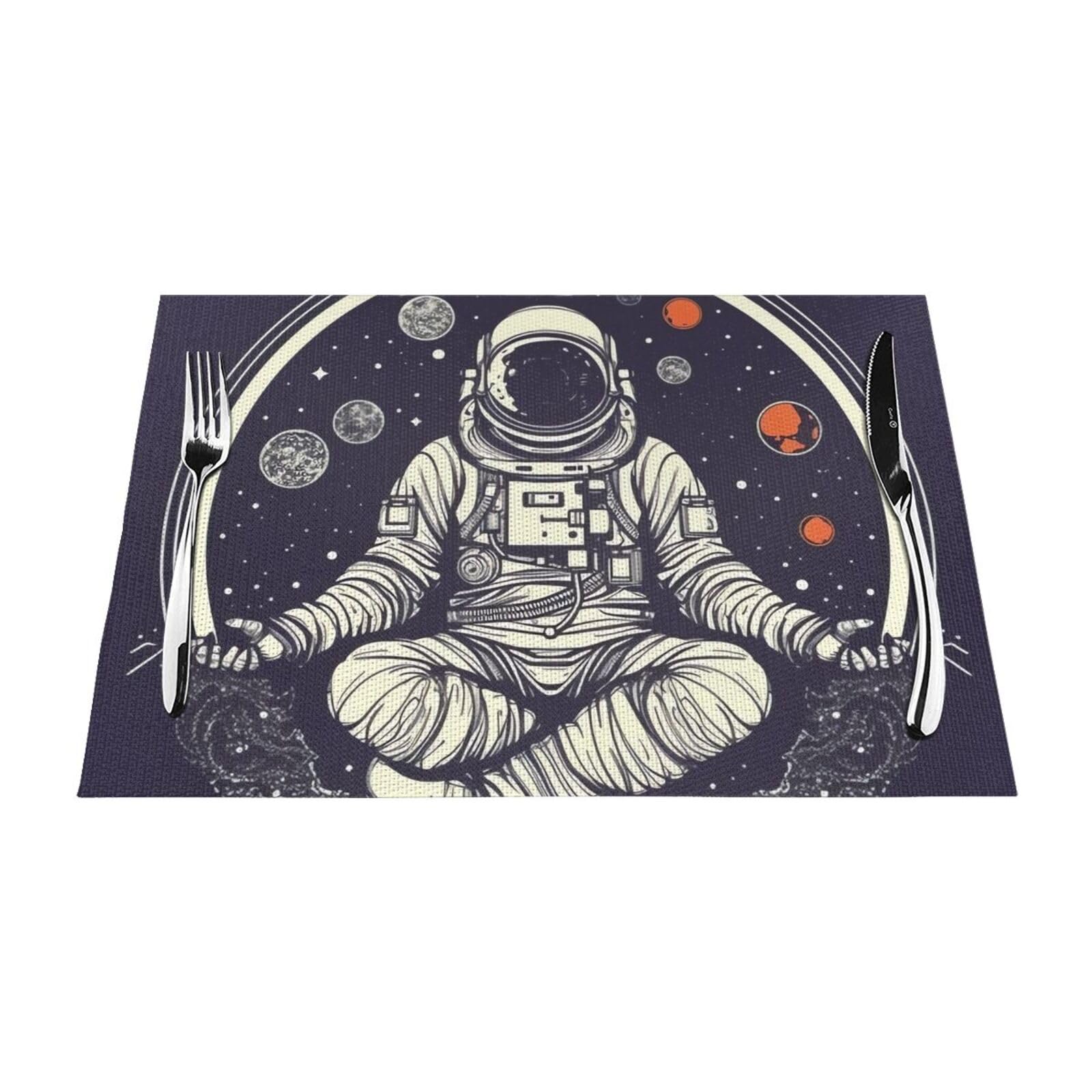 Set de table lavable fini les taches sur la table de cuisine tapis en vinyle astronaute