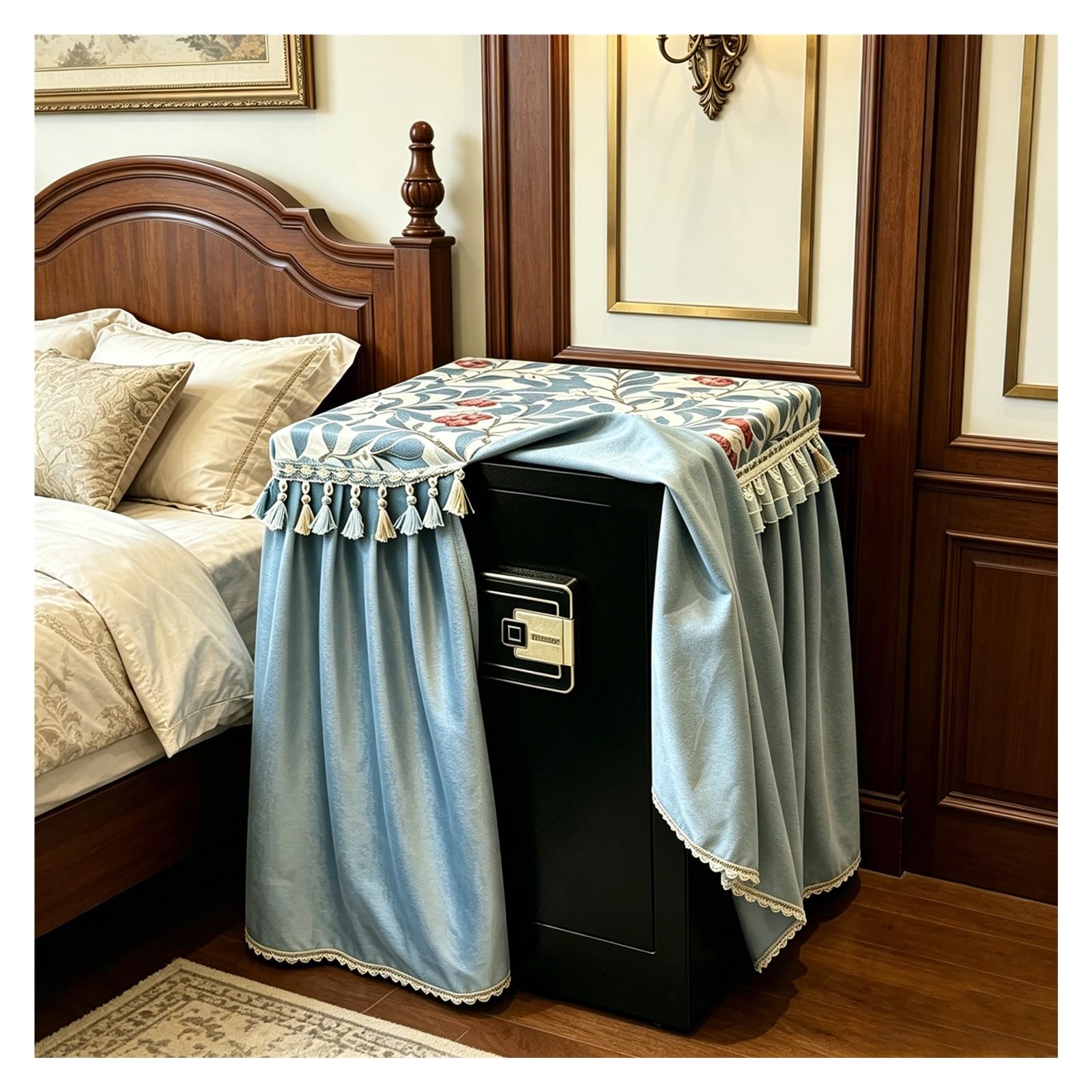 CHZDPP Customized Safe Covers Disguise for Home Storage, Chenille Fabric Furniture Dustproof Covers, Safe Covers with Reinforced Seams(Blue,35x30x40 cm/14"x12"x16")