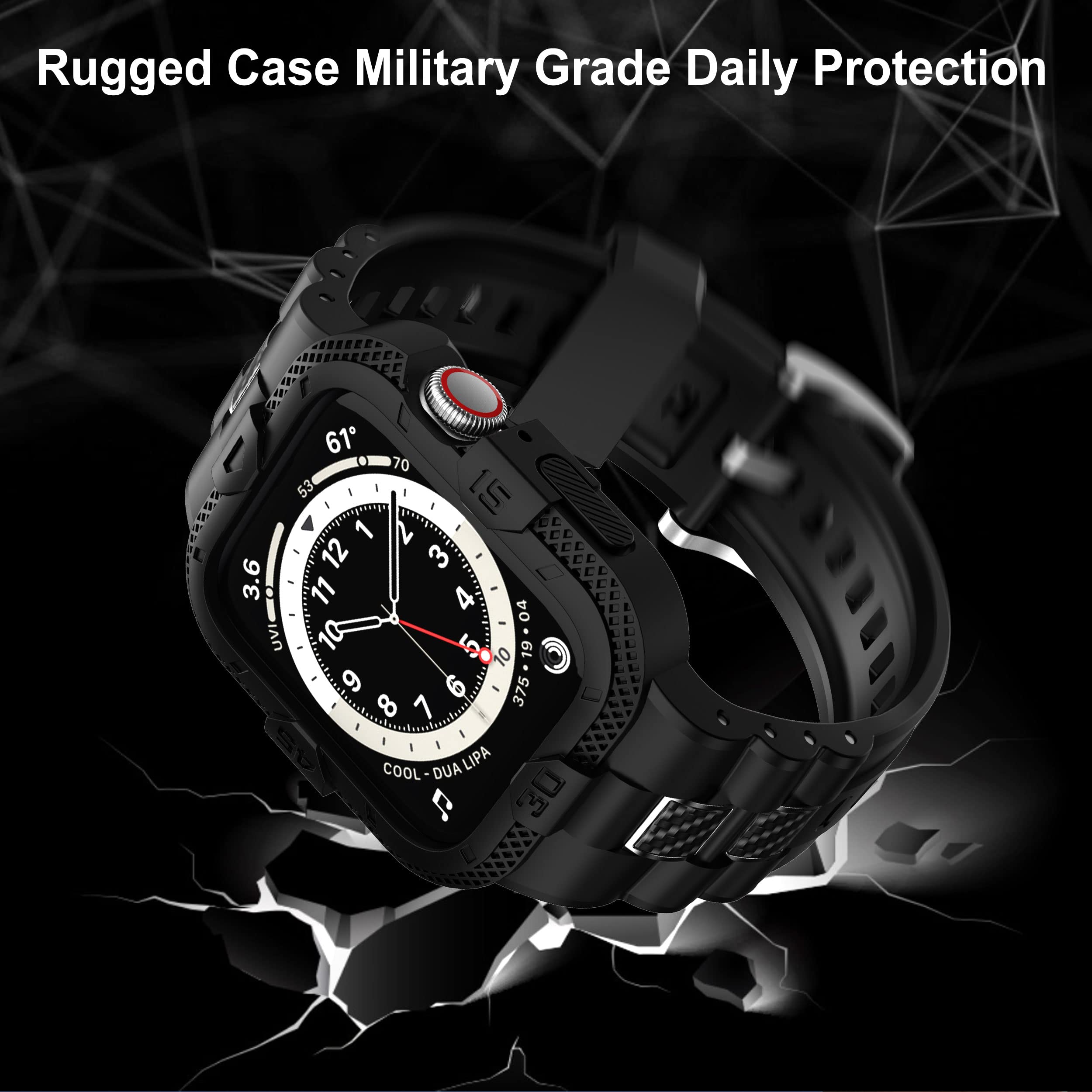 Amazon.co.jp: GELISHI Apple Watch 45mm 44mm 42mm TPU バンド 一体型