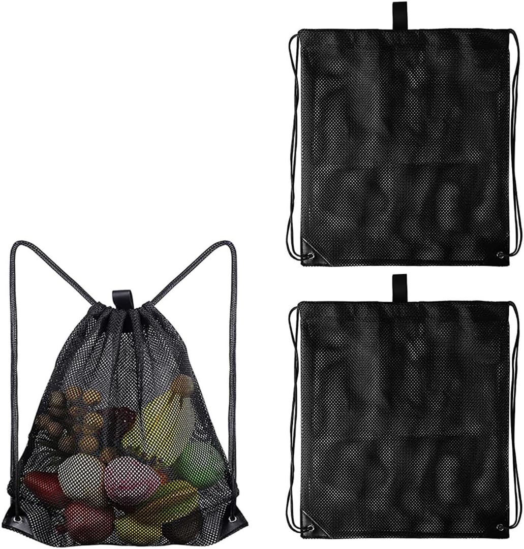 Borsa Da Nuoto In Rete Con Coulisse - Zaino Spiaggia, Palestra, Fitness, Azzurro Con Moschettone - Foto 3