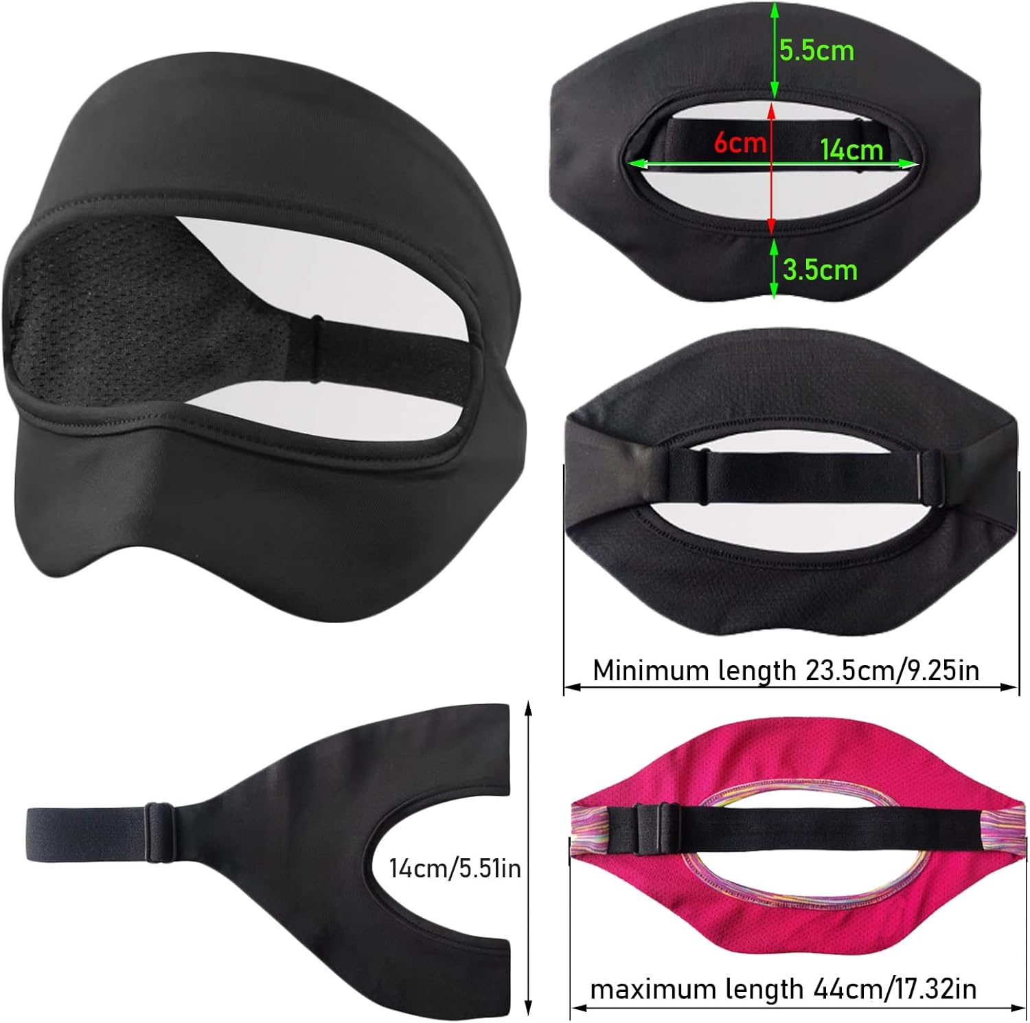 3 Pack VR Sweatband Mask Cover, Adjustable VR Eye Mask Cover Breathable Sweat Protection VR Face Cover Wearable VR Accessories (Color : Black)