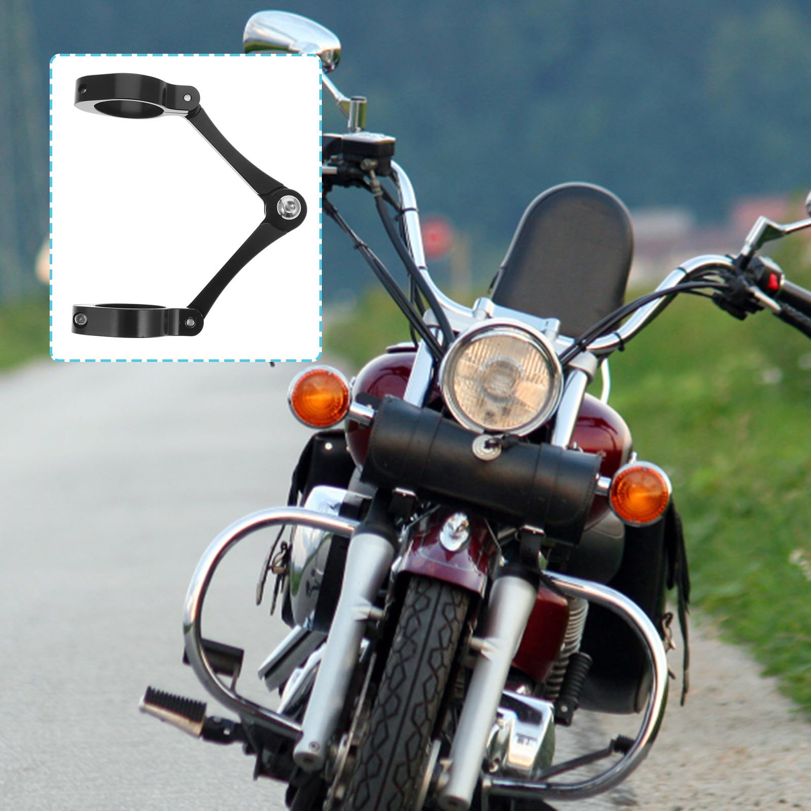 Amosfun Aluminio Soporte Negro de Faro para Motocicleta para Luces