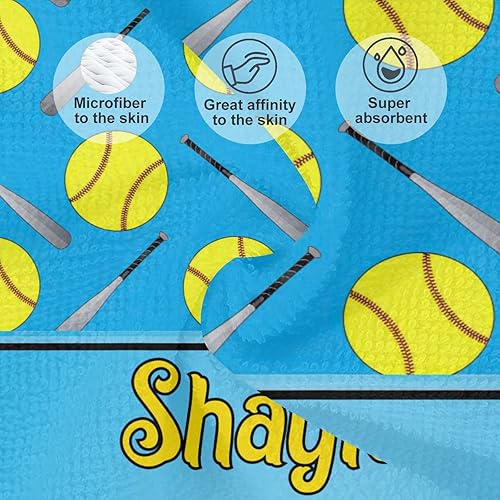 Miniatura 10 de Toalla de playa de tenis personalizada con nombre de 2 lados impresos para baloncesto, camping, senderismo, 30 x 60 pulgadas