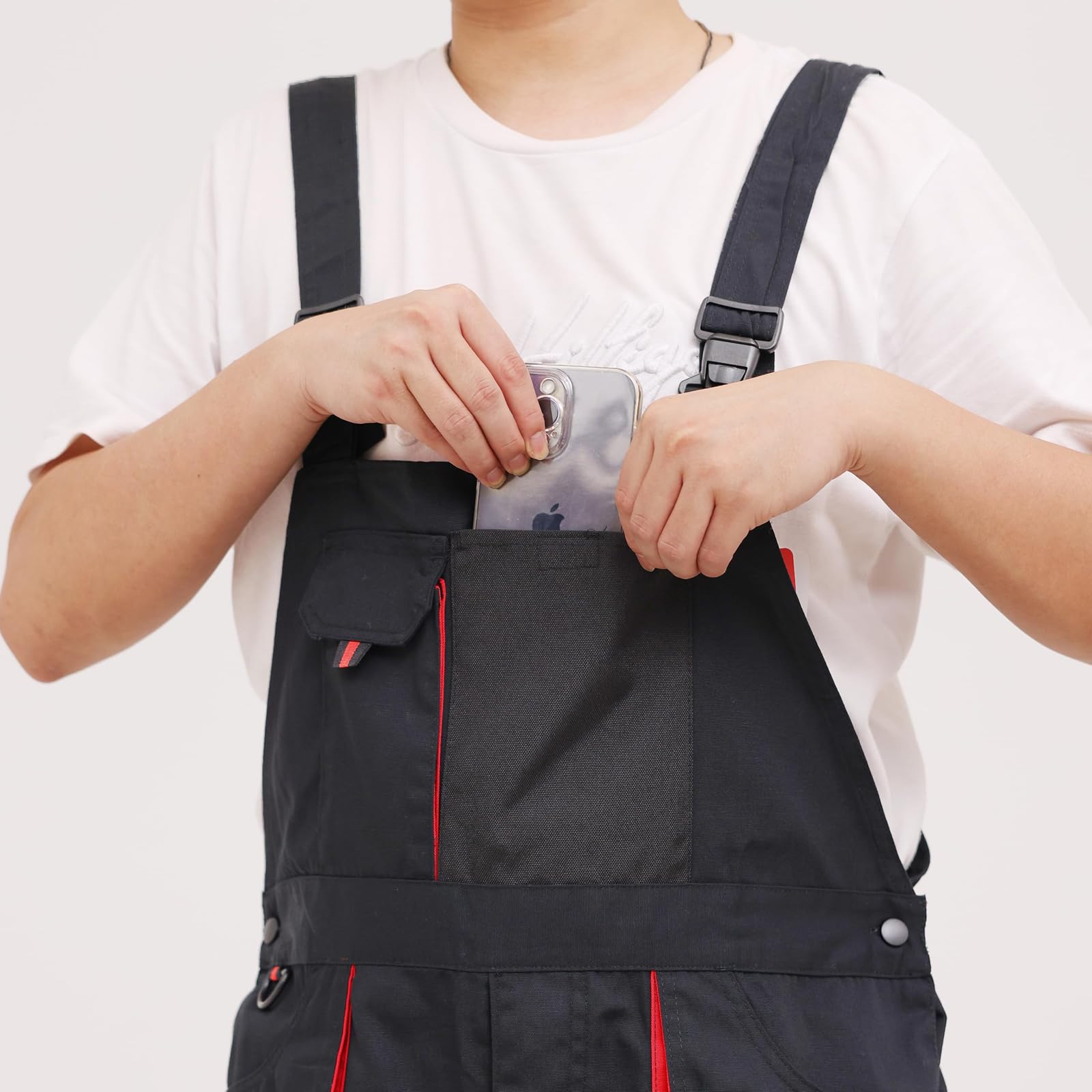 WORK IDEA Herren-Arbeitslatzhose mit Oxford-Knietaschen; strapazierfähige Leinwand