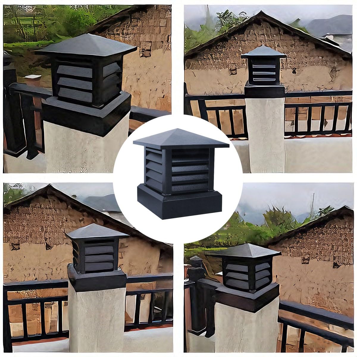 Tapa de chimenea de aluminio de 10" 12" 14", cubierta impermeable(12")