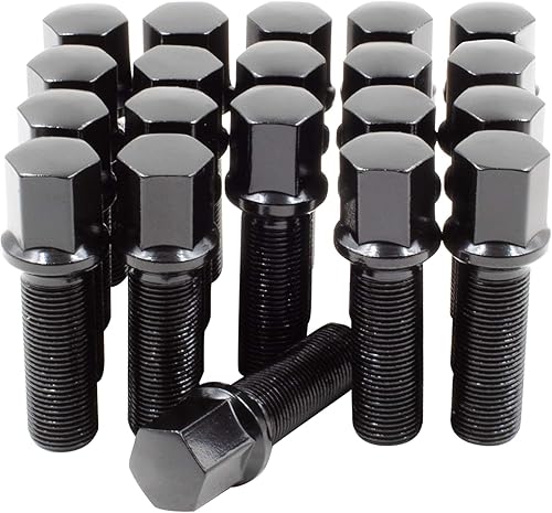 Vista 52 de Wheel Accessories Parts 20 piezas M15 x 1.25 15 x 1.25 pernos de asiento de bellota 6 ranuras para automóvil de 1.575 in de longitud de rosca
