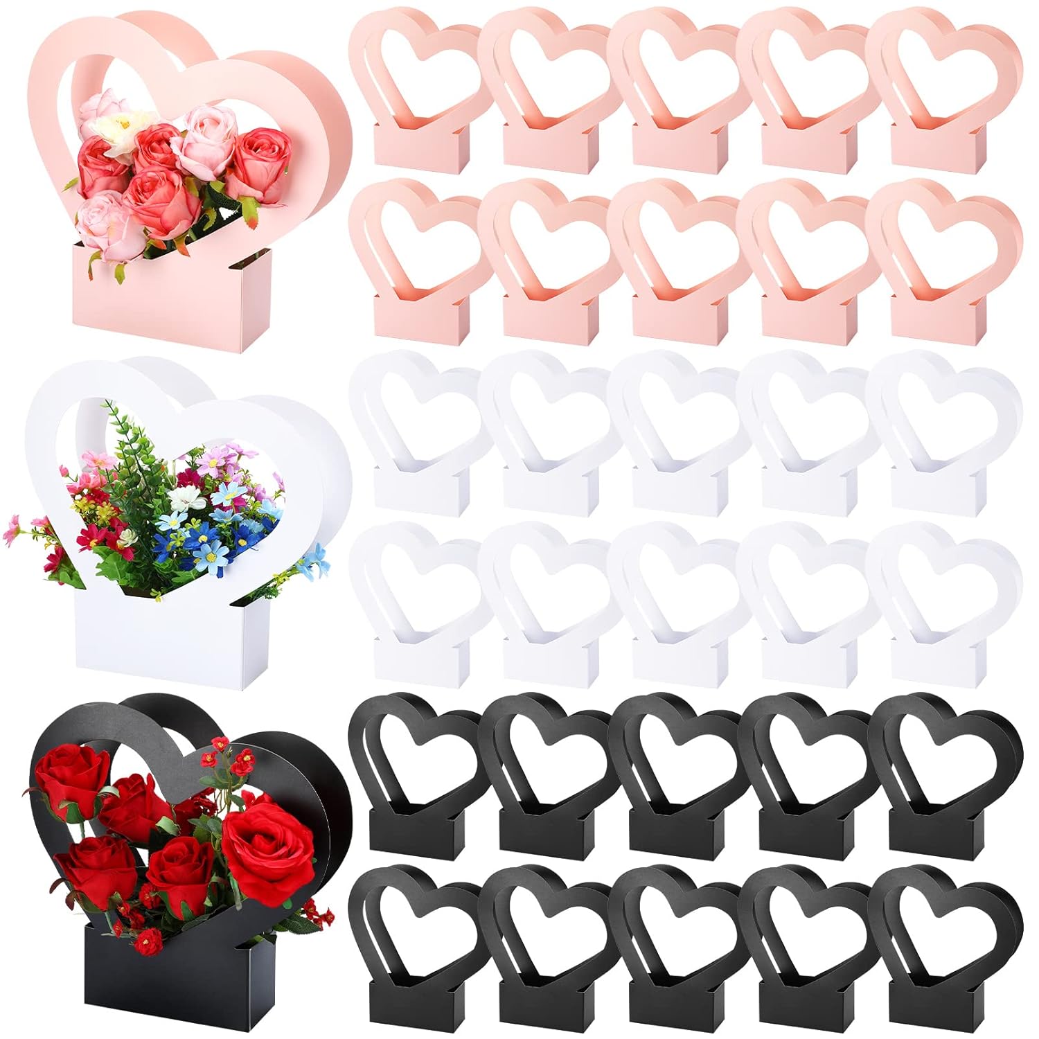 30 Pcs Flower Box For Arrangement Kraft Paper Flower Box Bouquet Flower Gift Bags - View #6