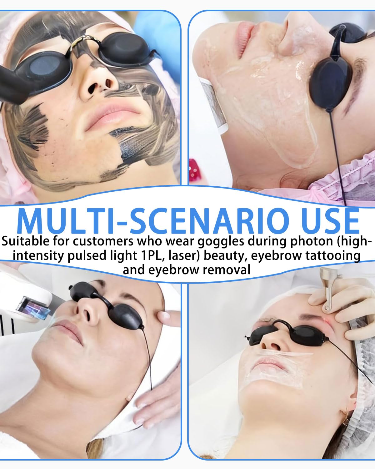 2 pieza Gafas LPL Gafas de Bronceado de Seguridad Ajustables Protección Ocular Bronceador Protector Ocular UV Light Protectores Oculares Infrarrojos Gafas de Belleza Parche Ocular