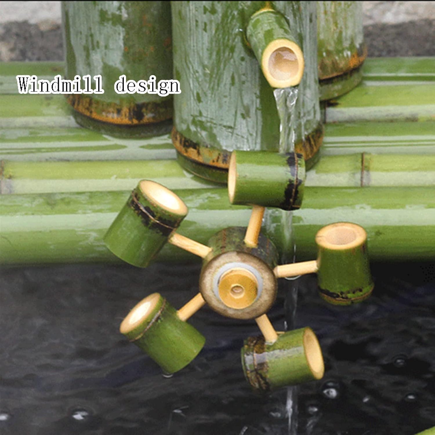 Water Features for The Garden Bird Bath WaterPump Fountain Bamboo Water Device Ceramic Fish Tank Stone Circulating Fish Filter Bamboo Tube Ornaments,75cm/29.5in Decoration,75cm/29.5in