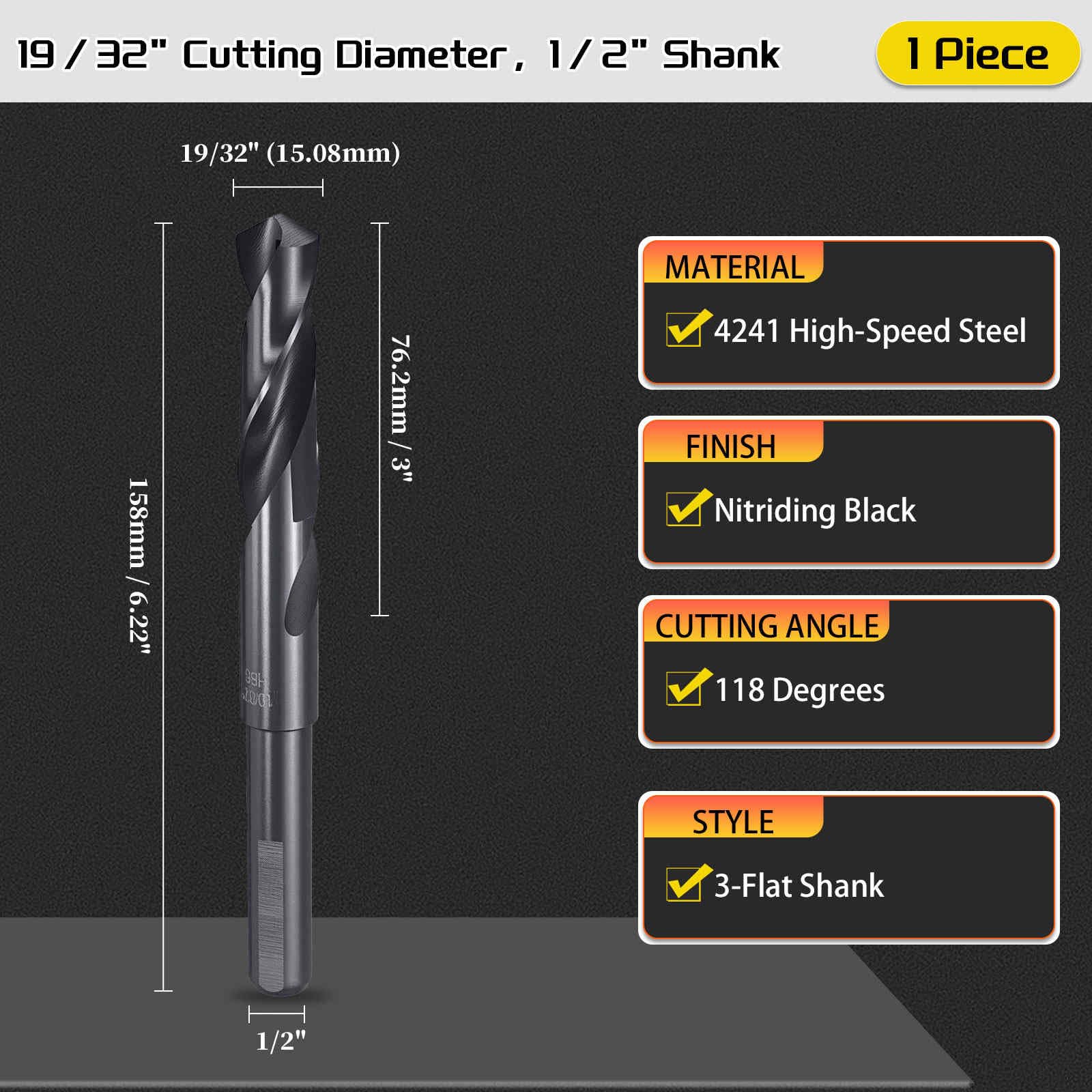 CoCud Drill Bit, 19/32" Cutting Diameter (15.08mm) - Image 2