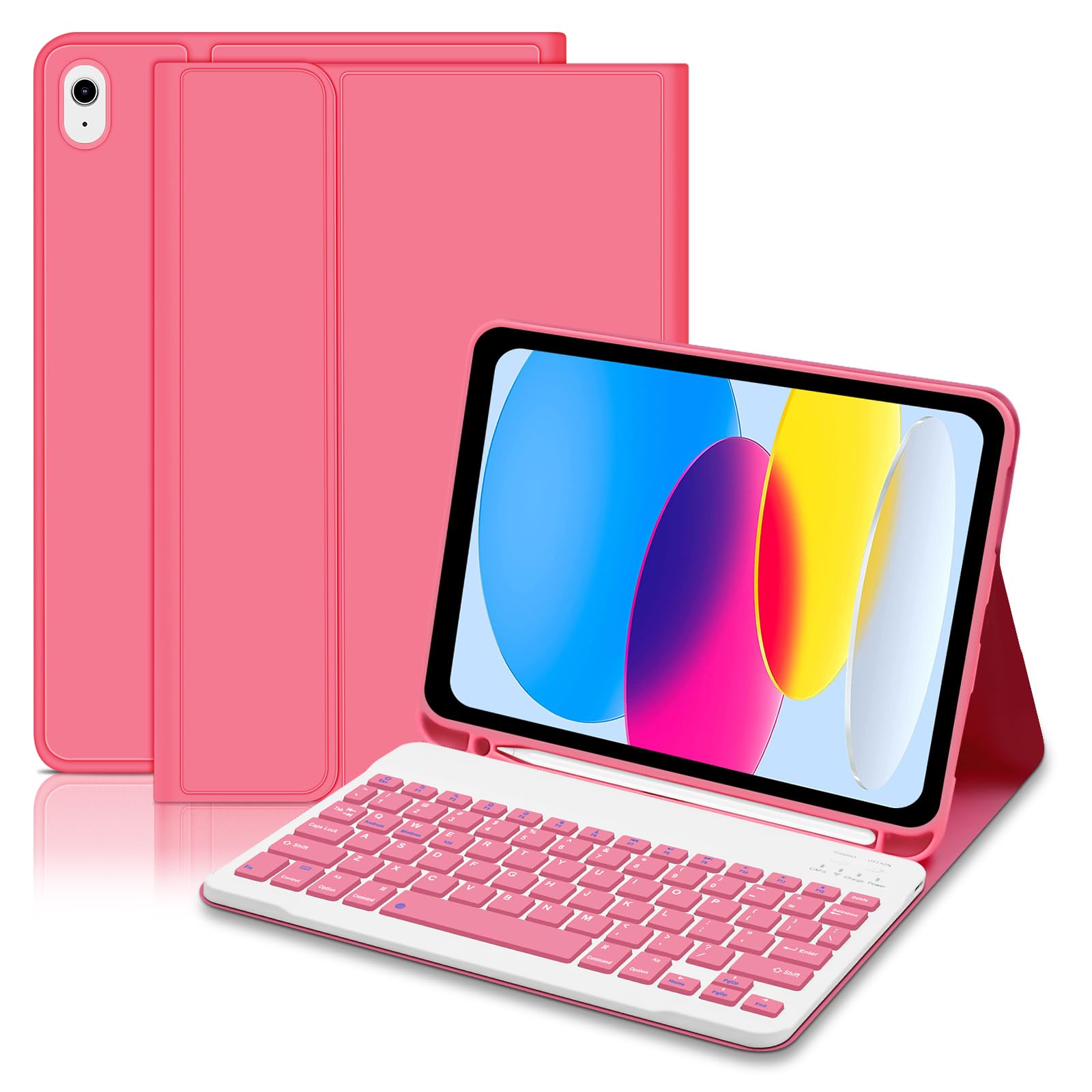 Hofsos Funda con teclado para iPad de 11ª generación A16 de 11 pulgadas 2025, funda delgada para 10ª generación de 11.9 pulgadas 2022, funda magnética desmontable para teclado y soporte para lápices