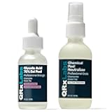 QRxLabs 70% Glycolic Acid Gel Peel & Neutralizer Set - Professional-grade skincare for acne, wrinkles, collagen boost - 1 fl oz & 2 fl oz bottles