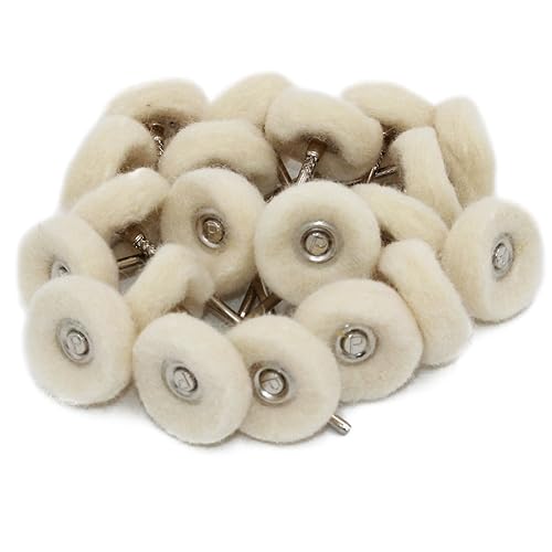 Miniatura 4 de Juego de ruedas de pulido montadas de algodón suave fino 3/32 vástago Buff ruedas vástago rotativo herramientas accesorios paquete de 20 piezas