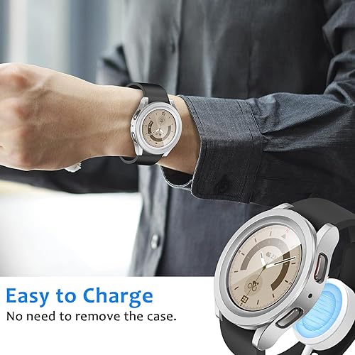 Miniatura 6 de ZZDZZ Paquete de 2 Compatible con Samsung Galaxy Watch 5 Pro Funda protectora de pantalla de 1.772 pulgadas, funda protectora de policarbonato duro