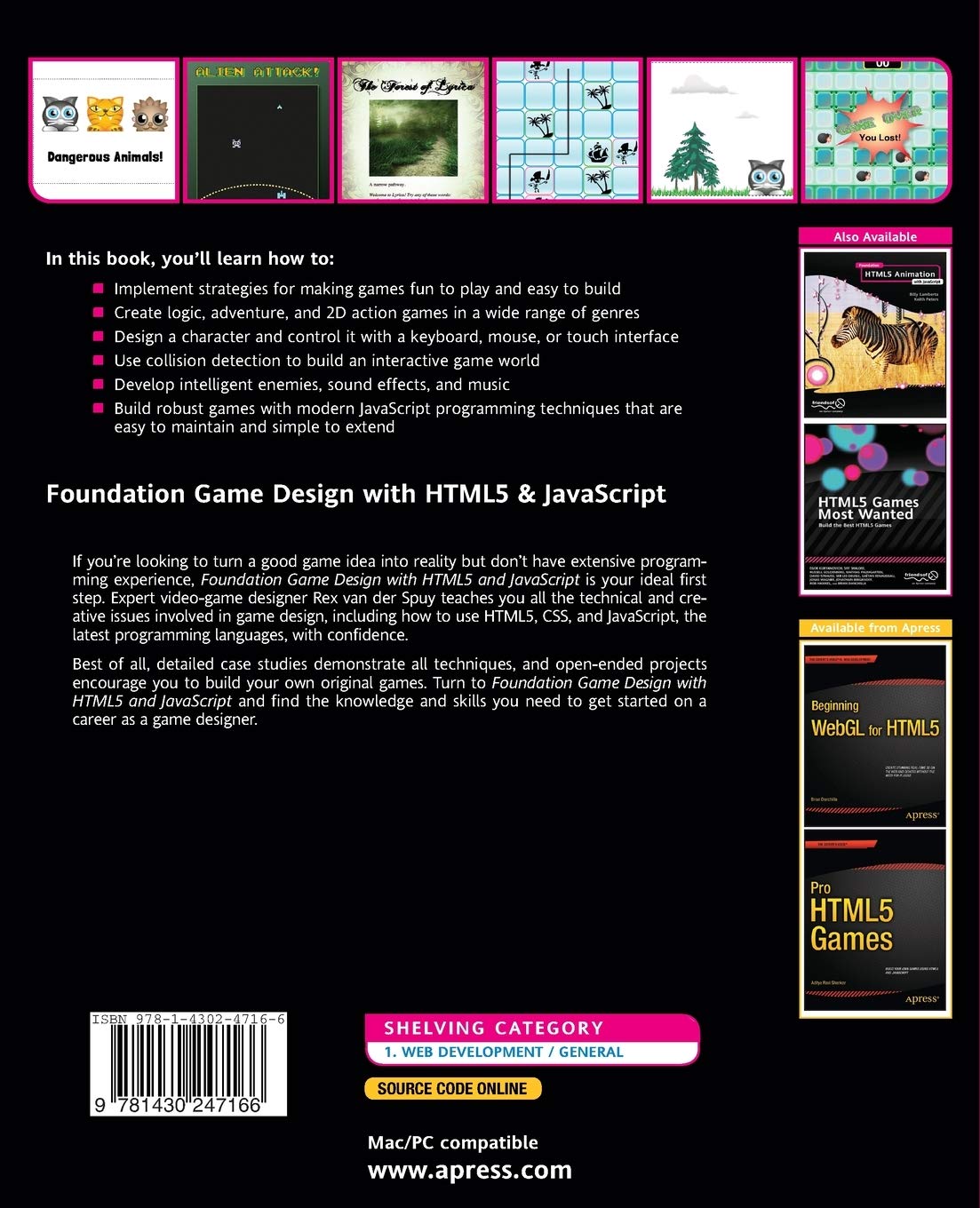 Foundation Game Design with HTML5 and JavaScript : van der Spuy, Rex:  Amazon.de: Bücher