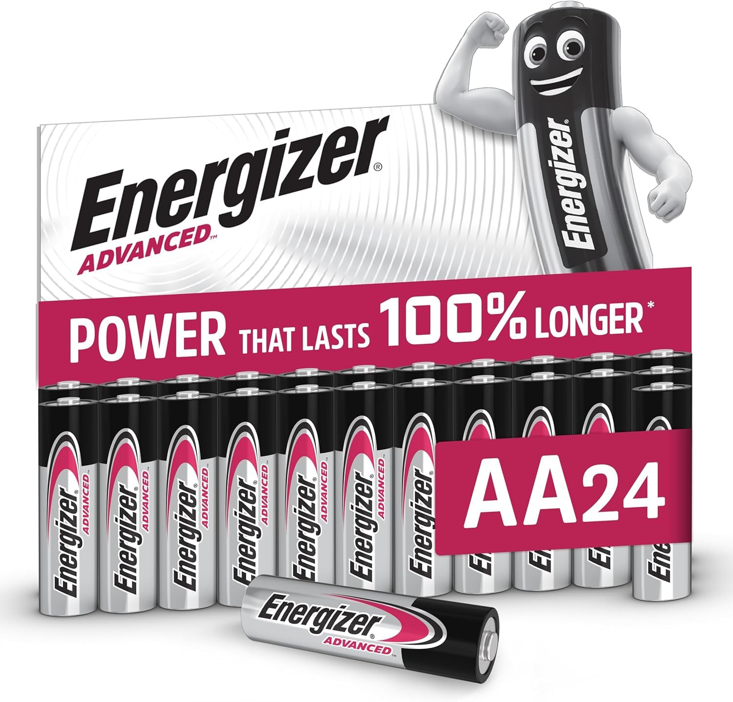 Energizer Advanced - AA Batteries (24 Pack) Up To 100% Longer Lasting