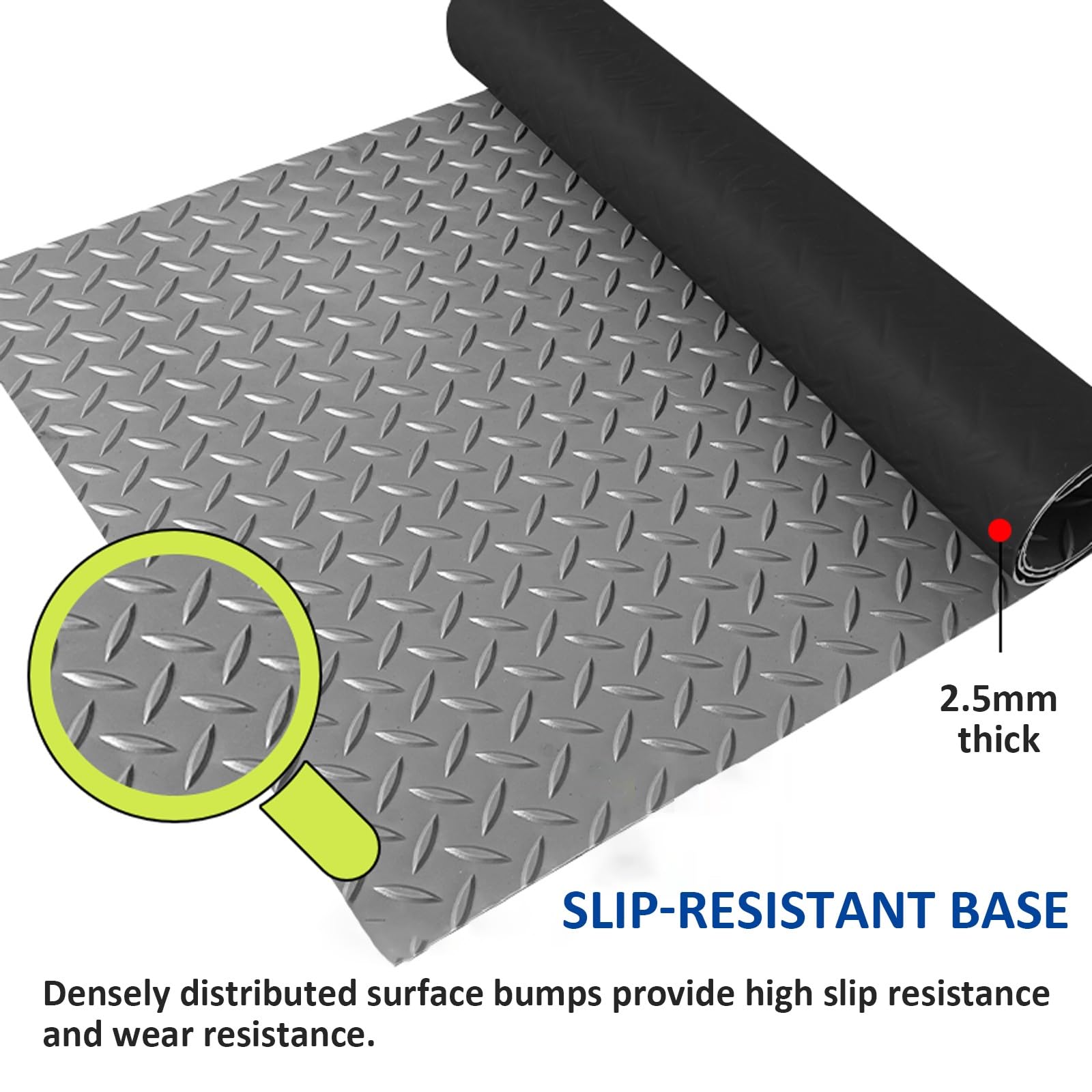 Alfombrilla de aceite, rollo de suelo de PVC antideslizante de 2,5 mm de grosor para garaje, cocina, SUV, sótano, gimnasio, cobertizo, protector de suelo duradero para debajo de automóviles y