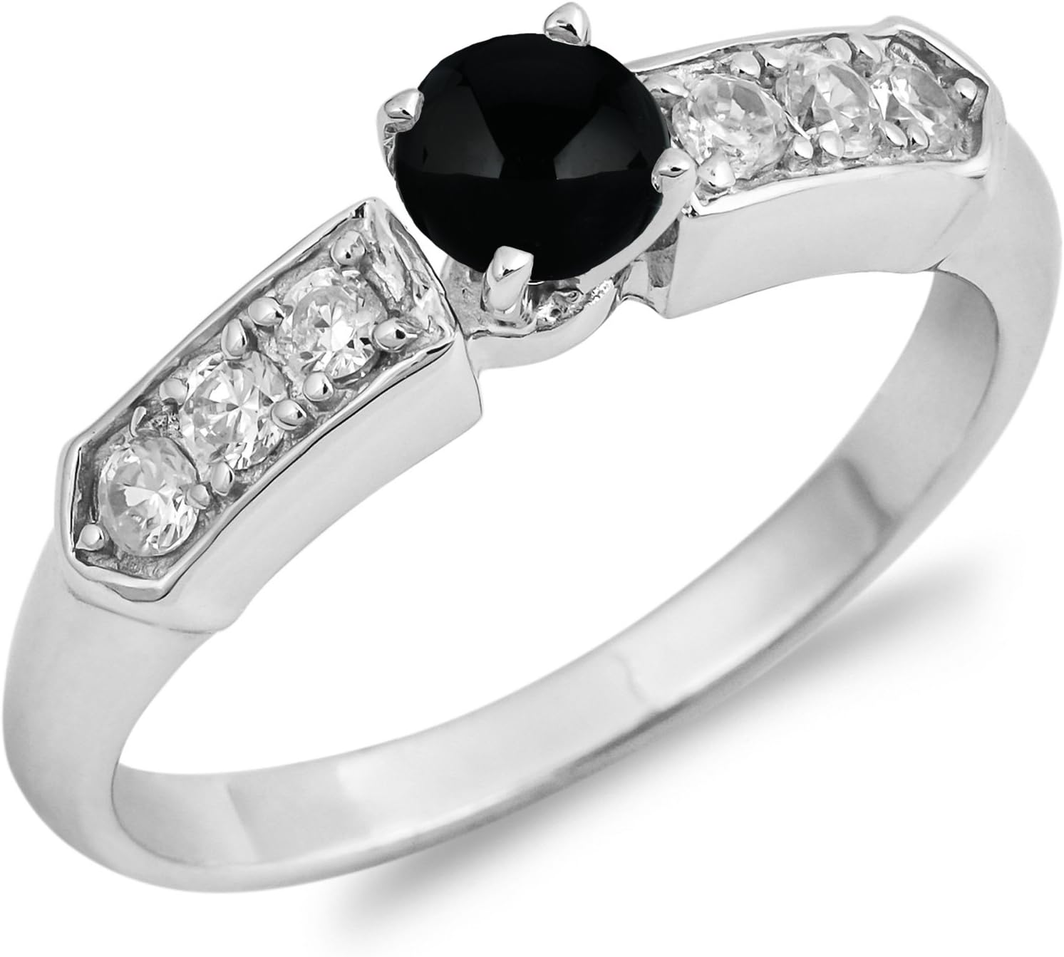CHOOSE YOUR COLOR Sterling Silver Round Wedding Ring