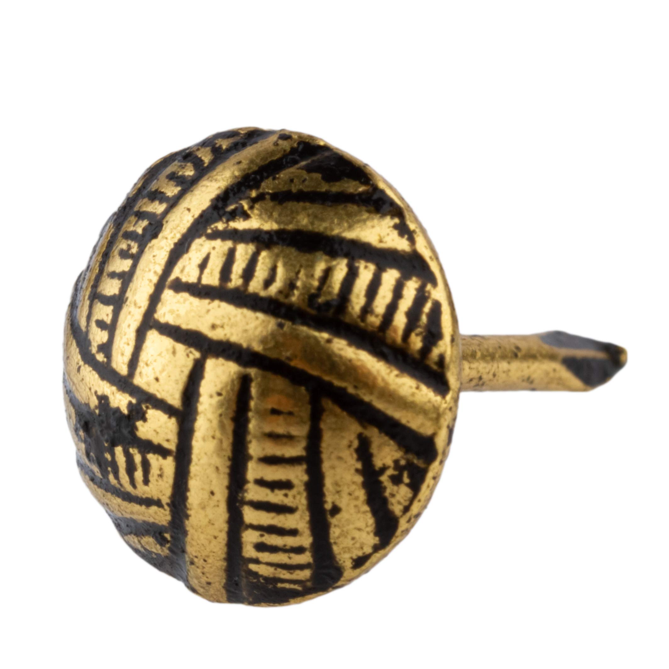 Woven Head Oxford Antique Upholstery Tacks | 7/16" Diameter X 1/2 Long | Pack of 50 | Decorative Nail Heads for Furniture | UT4-SA