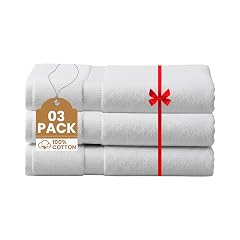 White Bath Towel Set of 3-pcs 500 GSM 100 Cotton Ultra Soft Highly Absorbent Bathroom Towels Quick Dry