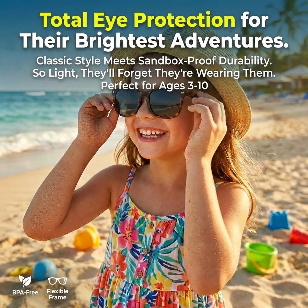 Kids Sunglasses Polarized - Flexible Youth Glasses for Toddler Girls Boys Age 3-12 - Image 2