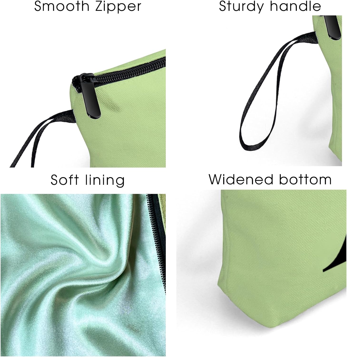 A-Z Employee Appreciation Gifts, Green Initial Makeup Bag with Mirror, M image 3