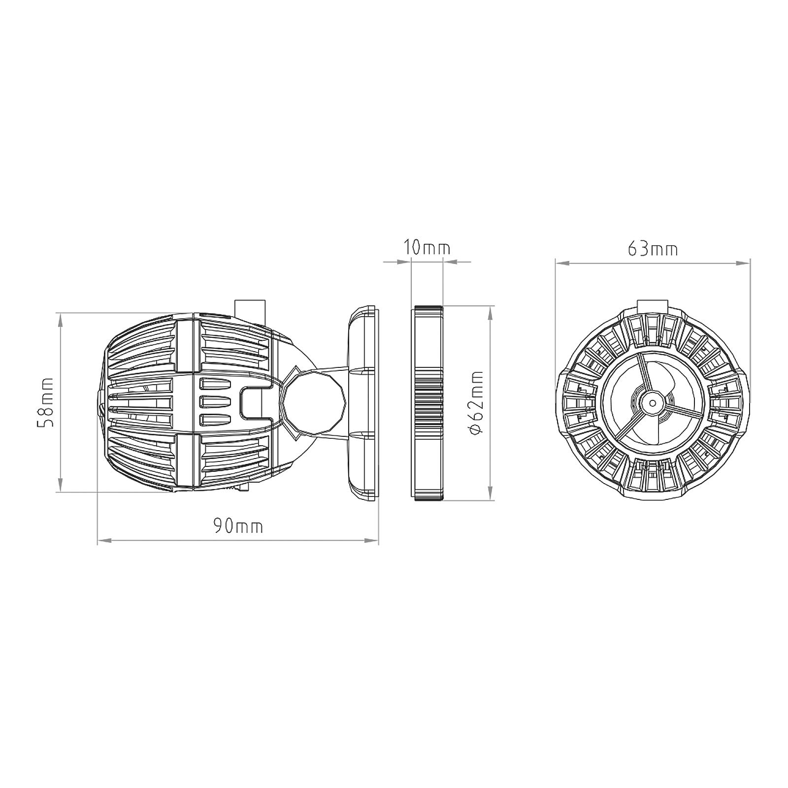 SunSun CW-110 Strömungspumpe 500-4000 l/h 10 W Aquarium Pumpe mit einstellbarer Wellenform, Wellenzyklus und Pumpleistung, mit Tag- und Nachmodus