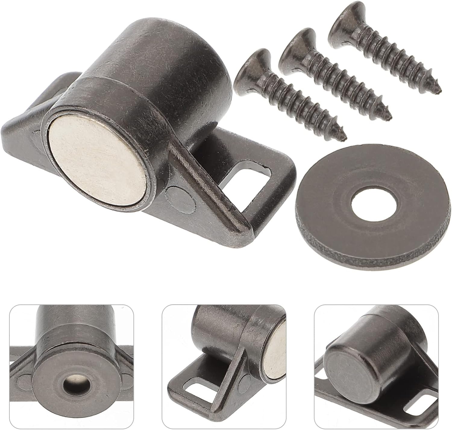 4Pcs Magnetic Cabinet Door Catches Heavy Duty Drawer Push Catch for Closet Wardrobes Cupboard Furniture Doors Latch (Color : Black, Size : 3.5X1.9X1.8CM)