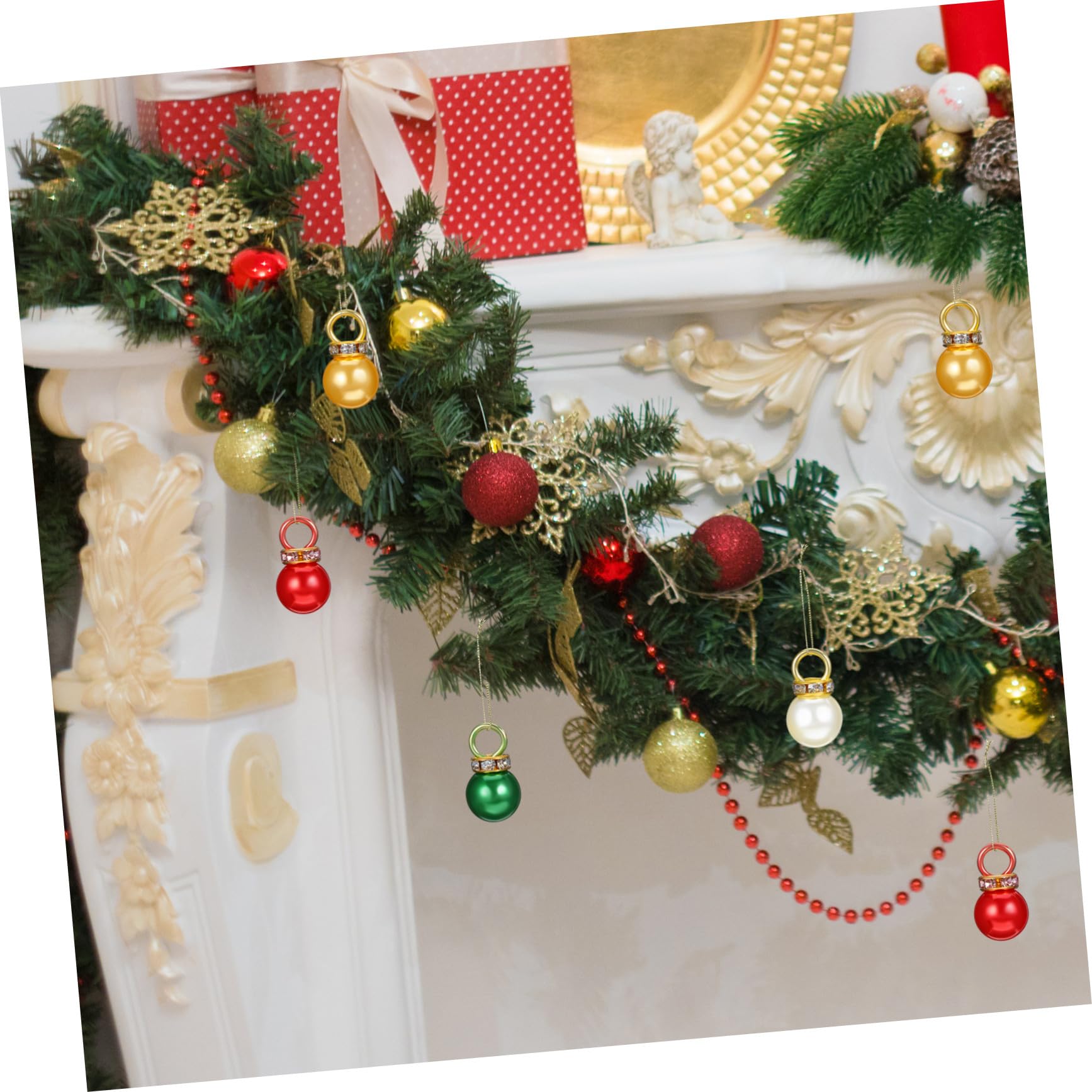 Alipis 200stücke Mini-weihnachtsbaumschmuck mit Kleinen Weihnachtskugeln Miniatur-Ornamente als Hängekugeln für Weihnachtsbaumdeko und Saisonale Partydekorationen