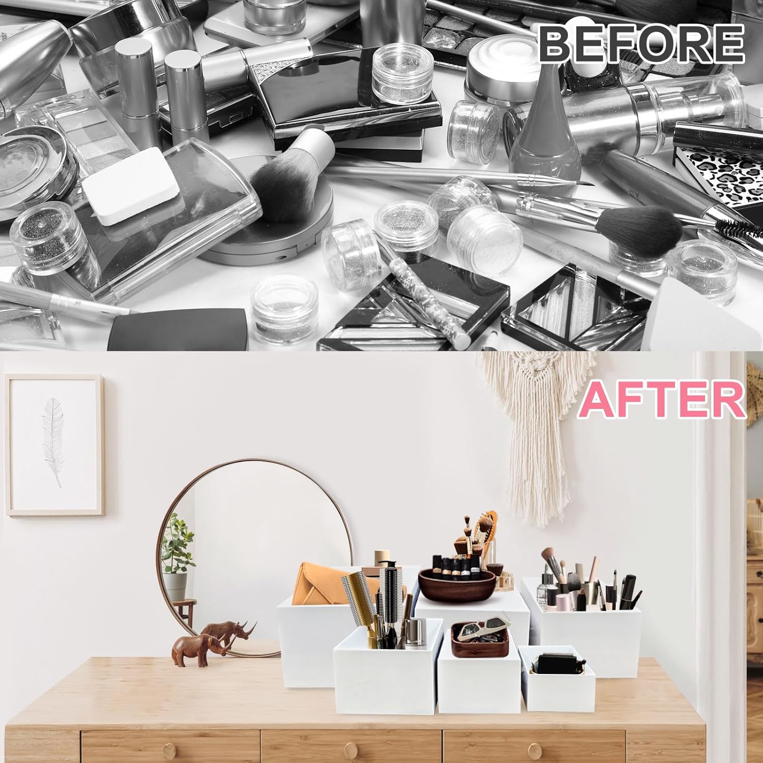 6 PCS Buffet Risers and Stands, White Acrylic Display Stands, Dessert Stands for Table, Food Display Risers for Party, Catering, Wedding, Jewelry & Collectibles Display (10" 9" 8" 7" 6" 5")