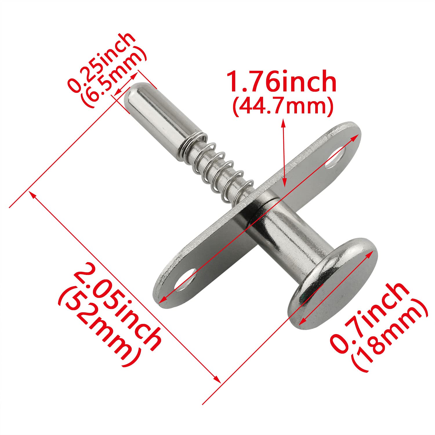 Snapklik.com : 2PCS Stainless Steel Plunger Latches Spring-Loaded ...