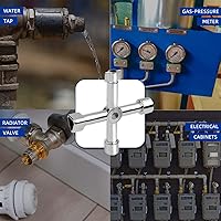 Vista 6 de Llave Sillcock multifuncional triangular de 4 vías, llave cuadrada de agua, llave de acero para llave de acero para medidor de gas de agua