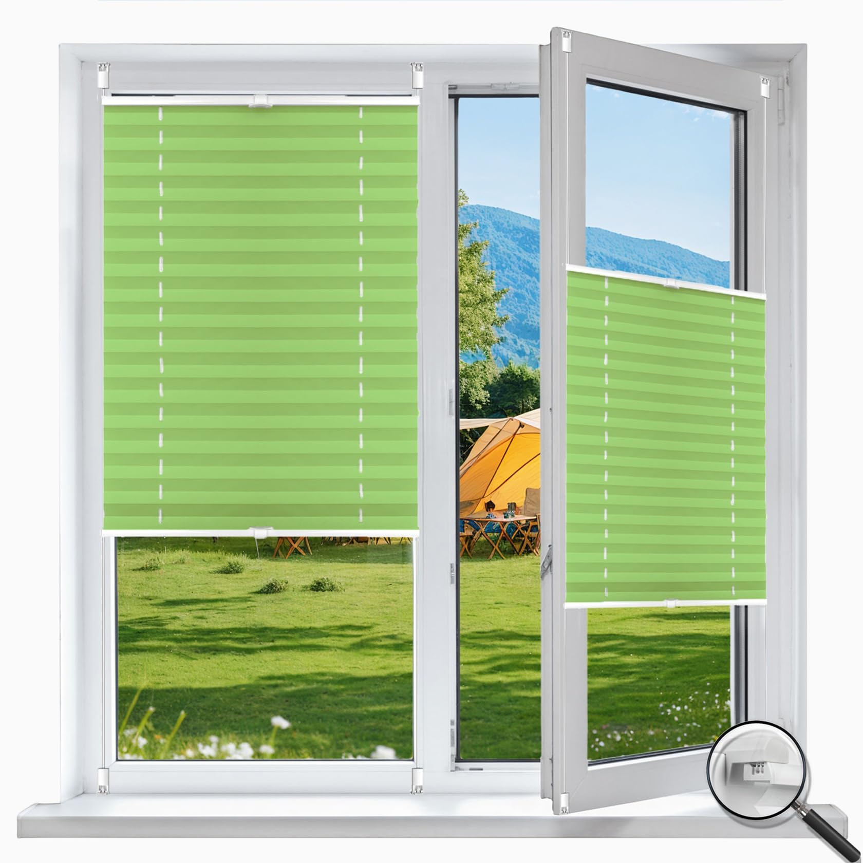 Zonwering, Inkijkbescherming, Rolgordijn 24 x 210 cm, met Kreukeleffect